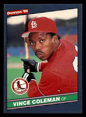 Vince Coleman RC St. Louis Cardinals 1986 Donruss #181 Rookie NM-MINT • $4