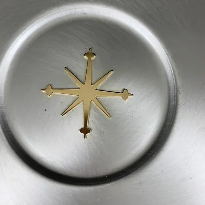 Vintage Mirro Atomic Medallion Serving Tray WHandles Mid Century Modern Sputnik • $27.20