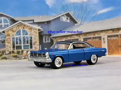 $31.99 • Buy 1966 1967 Ford Fairlane XL V8 427 Coupe Hot Rod Mag Wheels Blue 1/64 Scale FE