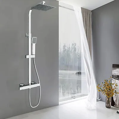 £56.99 • Buy Bathroom Thermostatic Shower Mixer Set Chrome Plated Double Ends Exposed Square