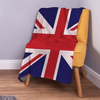 Union Jack Design Soft Fleece Throw Blanket • £33.99