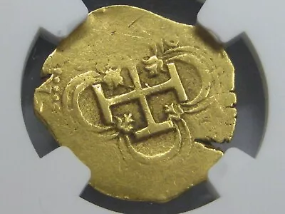 PHILIP III GOLD 2 ESCUDOS COB NGC SEVILLA ASSAYER B DOUBLOON COLONIAL ERA 1600s • $2999