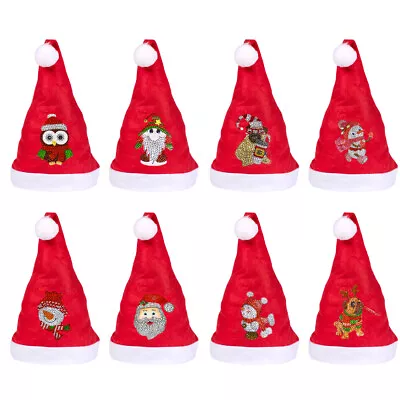 DIY Diamond Painting Christmas Hat Gnome Santa Hat Fancy Dress Holiday Party Hat • £5.03