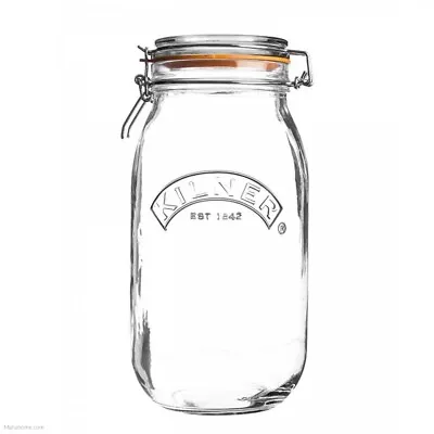 £9.88 • Buy Kilner Round Clip Top Glass Jar Home Kitchen Storage Solution 2.0 Liter - Clear