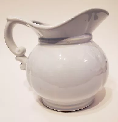 Vintage McCoy 7528 Farmhouse Stoneware Pitcher - Very Pale Blue Wash Finish • $12