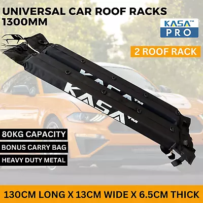 KASA 2psc Universal Car Roof Rack 80kg Double Soft Roof Racks Luggage 130Cm Long • $83.90