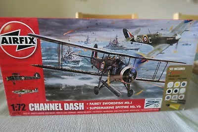 AIRFIX A50147 - CHANNEL DASH FAIREY SWORDFISH & SPITFIRE - BOXED New Items Seal • £17.95