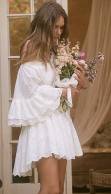 $49 • Buy Spell & The Gypsy Capulet Broiderie Anglaise Dress White Small