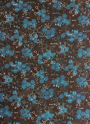 RK222 Chemistry Equations Molecules Elements Science Math Cotton Quilt Fabric • $12.97