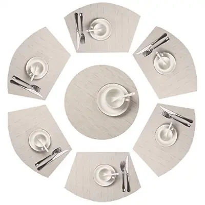 $26.20 • Buy SHACOS Round Table Placemats Set Of 7 Wedge Shaped Place Mat With Centerpiece 7,