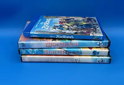 Disney Lilo And Stitch Stitch The Movie Lion King 1 1/2 Zootopia DVD Movie Lot • $18.99