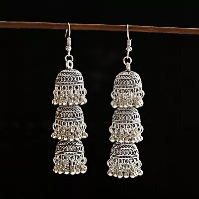 Boho 925 Sterling Silver Vintage Style Tibetan Tibet Dangle Drop Hook Earrings • $15.74