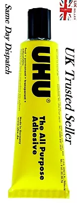 2X Original UHU ALL PURPOSE GLUE 60ml SIZE TUBES STRONG CLEAR ADHESIVE Uk Stock • £6.99