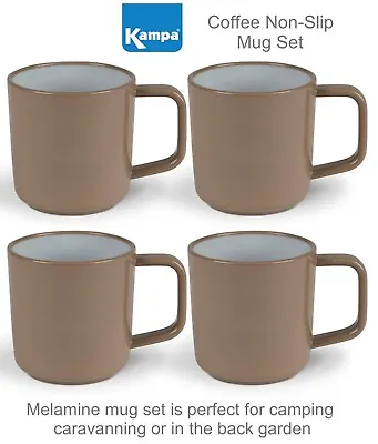 £12.99 • Buy Kampa Non-Slip Mug Set - Coffee - Easy Care, Lightweight & Tough Melamine