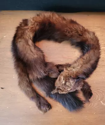 Vintage Pelt Mink Stole Wrap Scarf -  Brown Fur 31  • $14.95