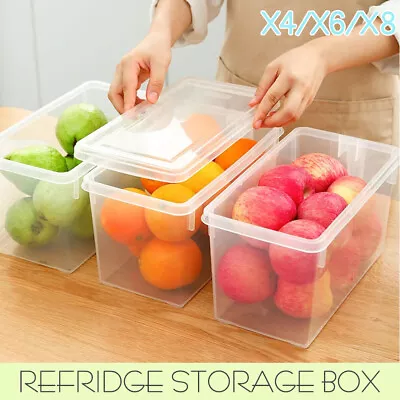 $18.99 • Buy Refrigerator Storage Box Food Container Kitchen Fridge Organiser Freezer Fresh