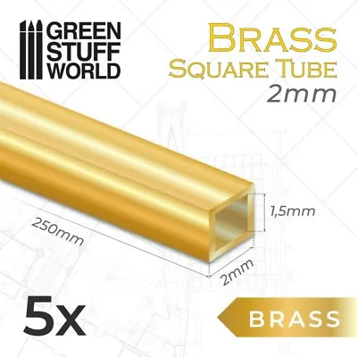 Square Brass Tubes 2mm - Miniatures Bases Metals Warhammer 40K Scenography • £4.50