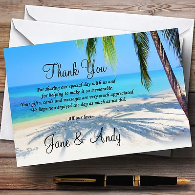 £13.95 • Buy Tropical Beach Palm Tree Personalised Wedding Thank You Cards