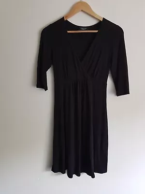 New Look Maternity Size 8 Wrap Front A-line Dress - Black • £8.50