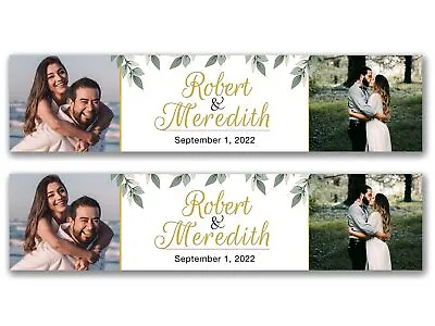 £9.99 • Buy 2 X Personalised Wedding Day Photo Banners - Any Name, Age And Occasion