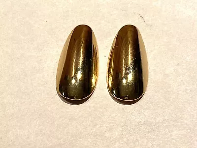 2 Pieces -GOLD PLATED PLAIN REUSABLE FIRM FINGERNAIL - 8/10  Long  X 4/10  Nail • $5