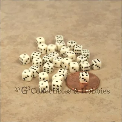 NEW 5mm Deluxe Rounded Edge 30 MINI Dice Ivory RPG Game 3/16 Inch Miniature D6 • $7.49