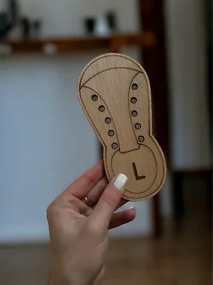 Kids WOODEN LACING SHOE Learn To Tie Laces Practice Threading Toy Gift UK • £4.99
