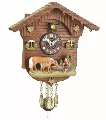 Kuckulino Black Forest Clock Swiss House With Quartz Movement And Cuckoo Chime • $104.21