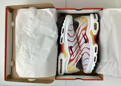 Nike Air Max Plus TN Mens Shoes Size 13 White University Gold Chilling Red NEW • $250