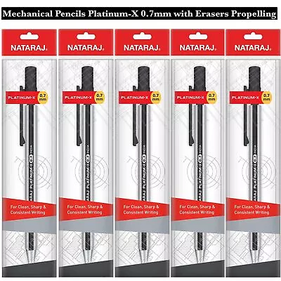 Stylish Platinum - X Mechanical Pencil 0.7mm HB With Erasers Propelling School • £2.95