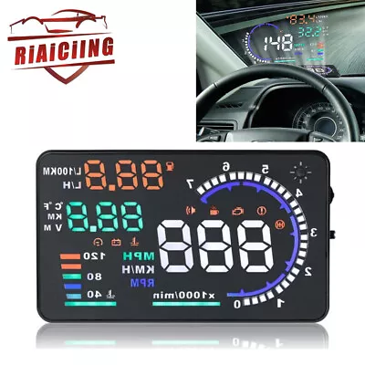 5.5inch Dash Screen Digital Speedometer Projector OBD II Car HUD Head Up Display • $37.86