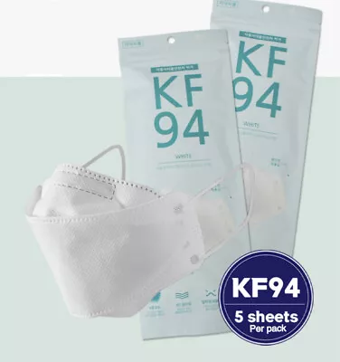 10 Pcs KF94 Made In Korea White Adult Face Mask 4 Protective Layer 3D Filter • $28.85