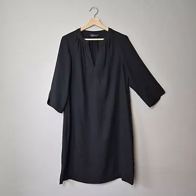 MARKS AND SPENCER Tunic Dress Size 14 Black  • £14.99