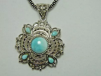 Sterling Silver And Larimar Pendant QVC • £62.69