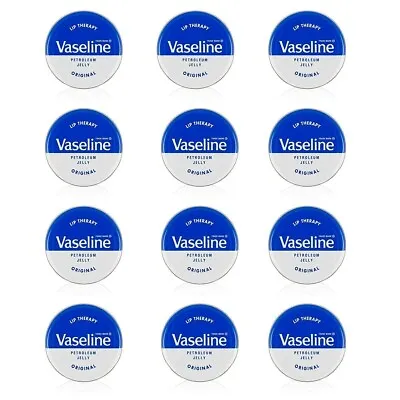 12 X VASELINE LIP THERAPY PETROLEUM JELLY ORIGINAL BLUE TIN 20g • £15.99