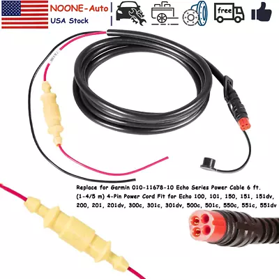 010-11678-10 Power Data Cable 4-Pin For Garmin Echo 100 150 200 300 500 550 • $18.95