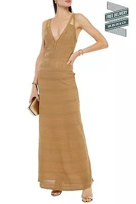 RRP€1017 M MISSONI Crochet Maxi Dress IT40 US4 UK8 S Beige Lined Made In Italy • $248.66