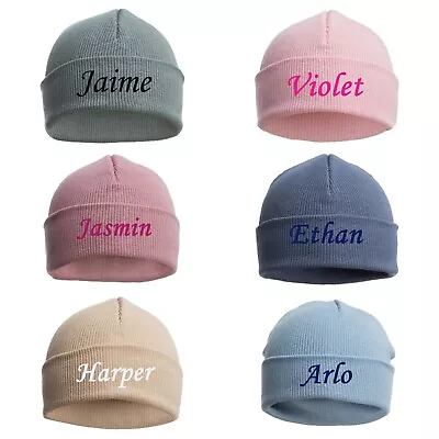 PERSONALISED Baby Beanie  Hat Boys Girls 0-12 Months • £5.99