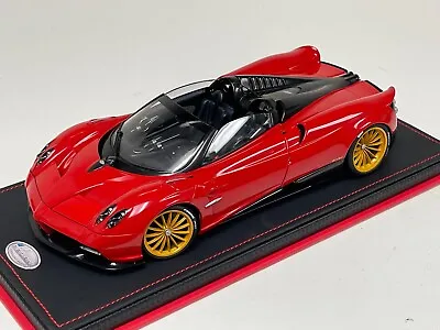 1/18 AutoArt Pagani Huayra Roadster Monza Red On A Custom Black Leather Base • $399.95