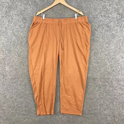 $19.95 • Buy Asos Womens Pants Size UK 20 Brown Elastic Waist Cropped Stretch 1725