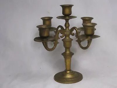 Vintage Brass Candlestick Candelabra 5 Candle Stick 4 Arm Holder Marked Japan • $29.75