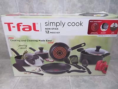 T-fal C518SC Simply Cook Nonstick Dishwasher Safe Cookware - Set Of 12 • $64.99