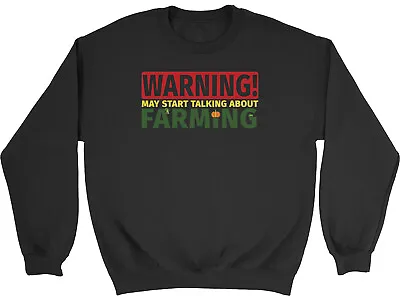 Warning Farming Kids Sweatshirt Farm Farmer Agriculture Boys Girls Gift Jumper • £12.99