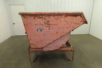 Heavy Duty Self Dumping Hopper 1-1/2 Yard 12  Legs Forklift Dumpster Orange • $999.99