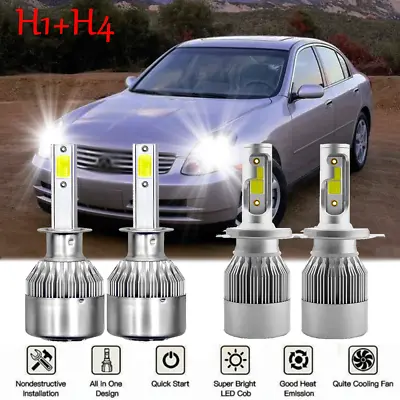 For 2003 2004 2005 Infiniti G35 Combo Kits  6000K LED Headlight High Low Bulbs • $22.96