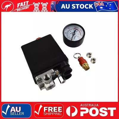 175psi 4 Port Air Compressor Pressure Switch Manifold Regulator + Safety Valve • $38.46