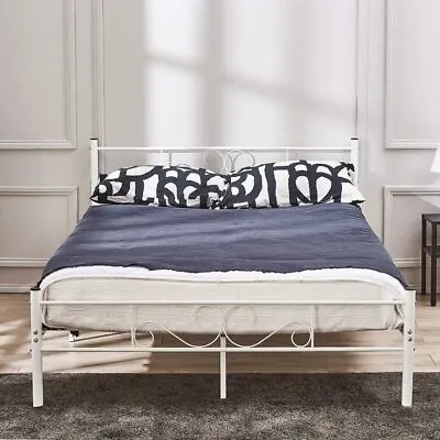 New Metal Bed Frame 3ft/4ft/4ft6 Single Double Platform Bedroom Furniture UK • £33.79