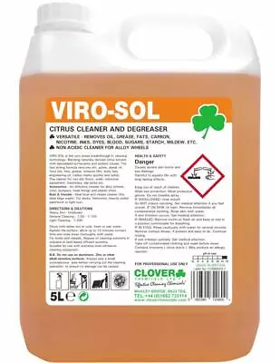 £58.99 • Buy Virosol Viro-sol Citrus Based Fast Acting Cleaner Degreaser 750ml 5L 10L Or 20L