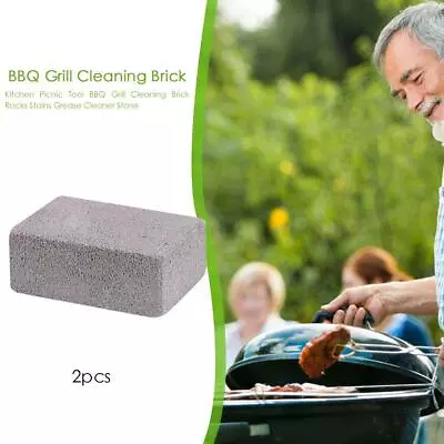 2x BBQ Grill Cleaning Brick Block Barbecue Racks Stains Grease Cleaner • $11.39