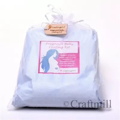 Pregnant Belly Casting LUXURY Gift Kit & Muslin Bag & Wooden Tag 3D Plaster Cast • £20.96